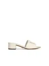 Dolce & Gabbana White Mules With Low Heel And Dg Millennials Detail In Smooth Leather Woman In White