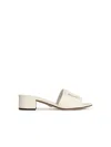 Dolce & Gabbana White Mules With Low Heel And Dg Millennials Detail In Smooth Leather Woman In White