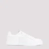 Dolce & Gabbana Women Portofino Low-top Leather Sneakers With Lateral Monogram In White