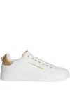 DOLCE & GABBANA WHITE LEATHER SNEAKERS