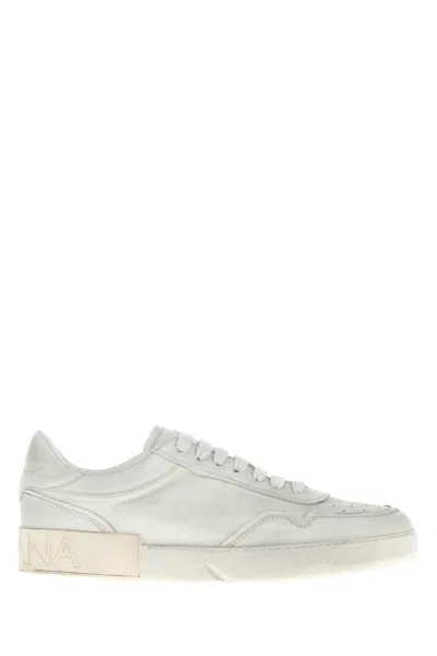 Dolce & Gabbana White Leather Sneakers