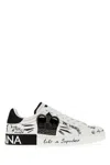 Dolce & Gabbana White Leather Sneakers In Multi