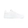 Dolce & Gabbana Women Portofino Low-top Leather Sneakers With Lateral Monogram In White