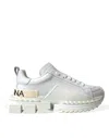 DOLCE & GABBANA DOLCE & GABBANA WHITE LEATHER SUPER KING SNEAKERS SHOES