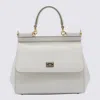 Dolce & Gabbana Medium Sicily Top Handle Bag In Dauphine Leather In White