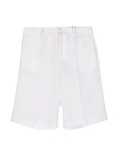 DOLCE & GABBANA WHITE LINEN BERMUDA SHORTS