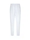 Dolce & Gabbana White Linen Drawstring Trousers