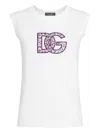 Dolce & Gabbana Cotton Logo T-shirt Cap Sleeves In White