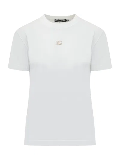Dolce & Gabbana Crewneck T-shirt With Dg-logo In Multi