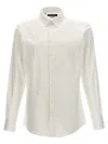 Dolce & Gabbana White Shirt With Classic Collar And Dropped Shoulders In Neutral