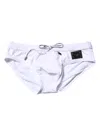 Dolce & Gabbana White Logo Drawstring Beachwear Brief Swimwear In White