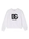 DOLCE & GABBANA WHITE LOGO PRINT COTTON SWEATSHIRT