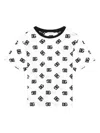 DOLCE & GABBANA WHITE LOGO PRINT COTTON T-SHIRT