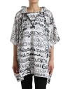 DOLCE & GABBANA WHITE LOGO PRINT HOODED BLOUSON T-SHIRT TOP