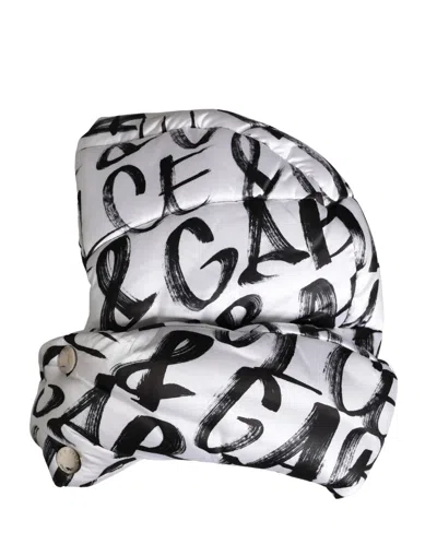 Pre-owned Dolce & Gabbana White Logo Print Whole Head Wrap Capello Men's Hat ()
