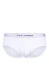 Dolce & Gabbana Elasticated Waistband Ribbed Briefs In White