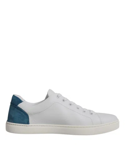 DOLCE & GABBANA WHITE LONDON CALF LEATHER SNEAKERS SHOES