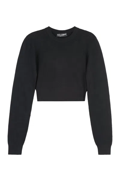 Dolce & Gabbana Long Sleeve Crew-neck Sweater In White