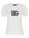 Dolce & Gabbana Jersey T-shirt With Lace Inlay In White