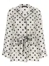 Dolce & Gabbana Polka-dot Long-sleeved Pajama Shirt In White