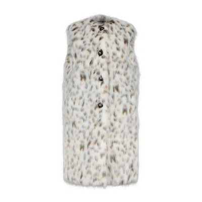 Dolce & Gabbana White Marabou Jackets & Coat In Gray