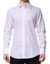 Dolce & Gabbana White Cotton Martini Long Sleeve Formal Shirt