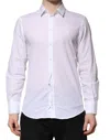 Dolce & Gabbana White Martini Long Sleeves Men Formal Shirt In White