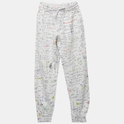 Pre-owned Dolce & Gabbana White Math Print Cotton Joggers 9-10yrs