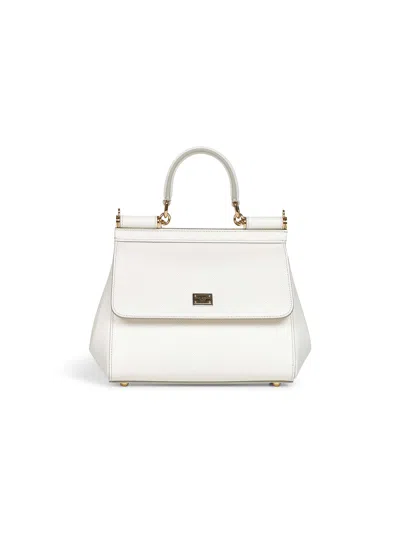 Dolce & Gabbana White Medium Sicily Handbag In Multi