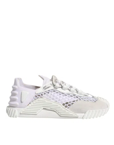 Pre-owned Dolce & Gabbana White Mesh Ns1 Low Top Sports Sneaker Women's Shoes ()