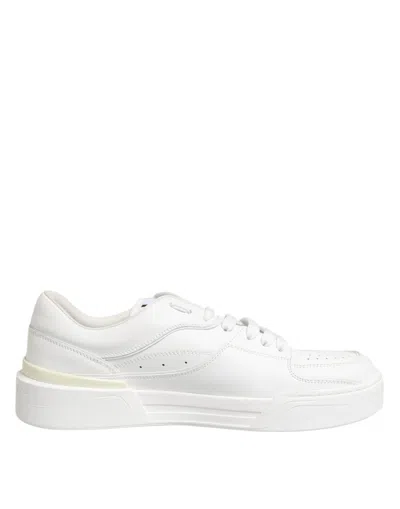 Pre-owned Dolce & Gabbana White Miami Leather Low Top Sneakers Men's Shoes