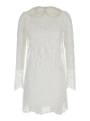 Dolce & Gabbana Women White Minidress In Chantilly Lace Woman In White