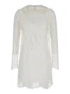 Dolce & Gabbana White Minidress In Chantilly Lace Woman In White
