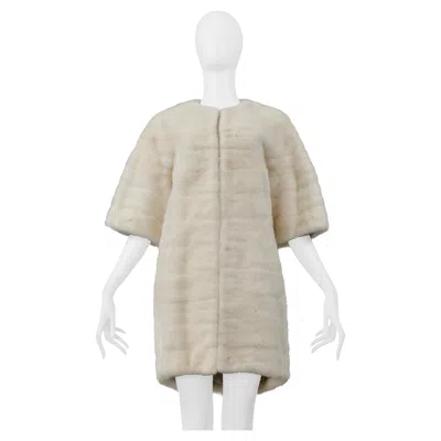 Pre-owned Dolce & Gabbana White Mink Coat 2015