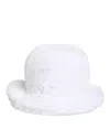 Dolce & Gabbana White Modacrylic Fur Bucket Men Capello Hat In White