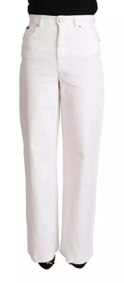 Pre-owned Dolce & Gabbana White Monica Boot Cut Cotton Denim Women's Jeans ()
