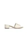 Dolce & Gabbana White Mules With Low Heel And Dg Millennials Detail In Smooth Leather Woman In White