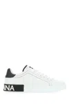 Dolce & Gabbana Portofino Leather Sneakers With Rubberized Logo Shoes