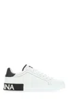 Dolce & Gabbana Calfskin Nappa Portofino Sneakers For Men In White