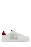 DOLCE & GABBANA WHITE NAPPA LEATHER PORTOFINO SNEAKERS