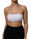 Dolce & Gabbana White Nylon Blend Bandeau Strapless Tube Top In White