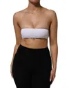 Dolce & Gabbana White Nylon Blend Bandeau Strapless Tube Top In White