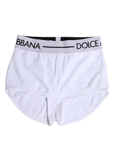 Pre-owned Dolce & Gabbana White Nylon Logo Waistband Boxer Brief Men's Underwear ()