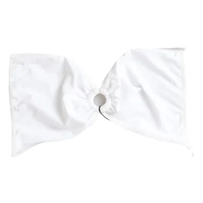 Pre-owned Dolce & Gabbana White Nylon Stretch Swimwear Top Women's Bikini ()