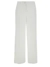 Dolce & Gabbana White Palazzo Pants With Logo Detail In Stretch Cotton Woman