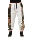 Dolce & Gabbana White Patchwork Jogger Pants In Multi