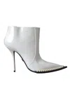 Dolce & Gabbana White Pearl Leather Pumps Heels Boots Shoes In White
