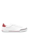 DOLCE & GABBANA WHITE PEBBLED TEXTURE PANELLED LACE-UP SHOES