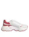 Dolce & Gabbana White Pink Daymaster Low Top Sneakers Shoes In Multi