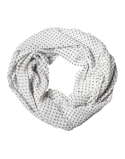 Dolce & Gabbana White Polka Dot Polyester Shawl Scarf